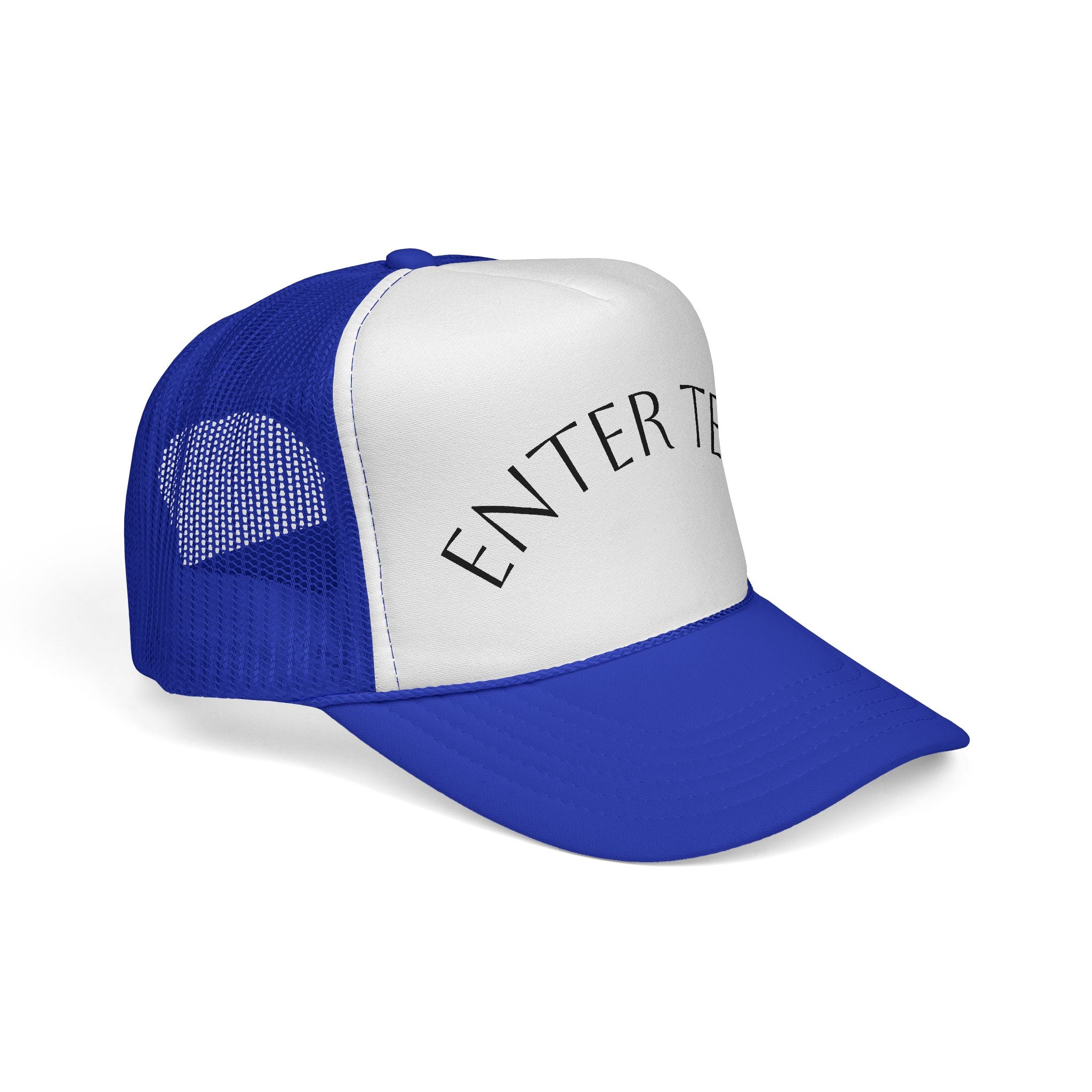 Individuelle Trucker Cap mit gebogenem Text — Personalisierte Mesh-Kappe