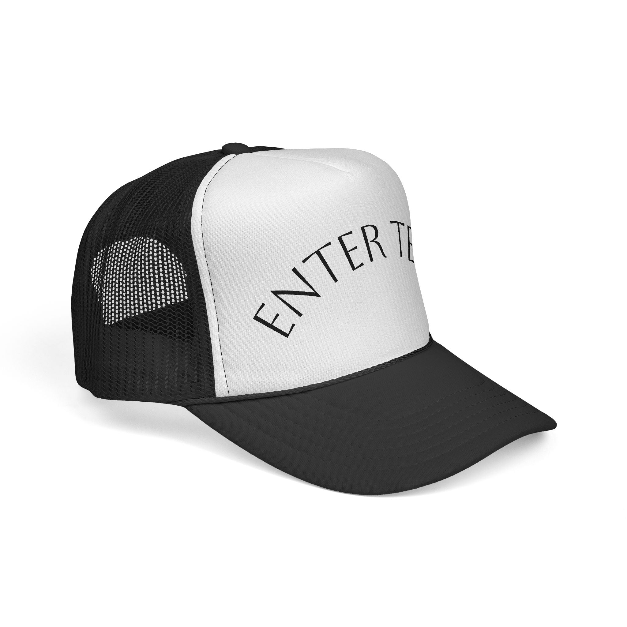 Individuelle Trucker Cap mit gebogenem Text — Personalisierte Mesh-Kappe