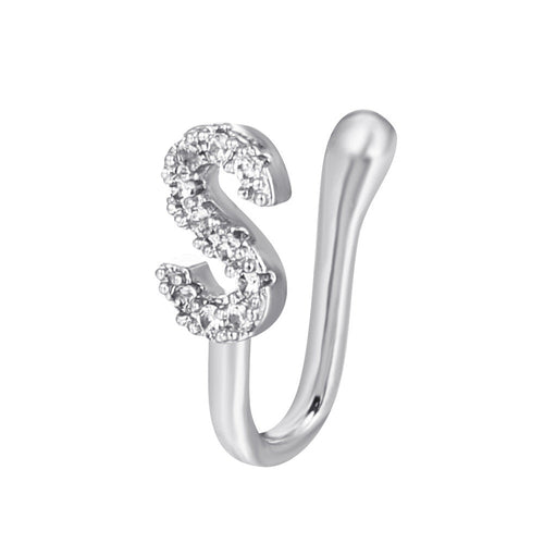 No Piercing Nose Pin Copper Inlaid Zircon Letter U Shape
