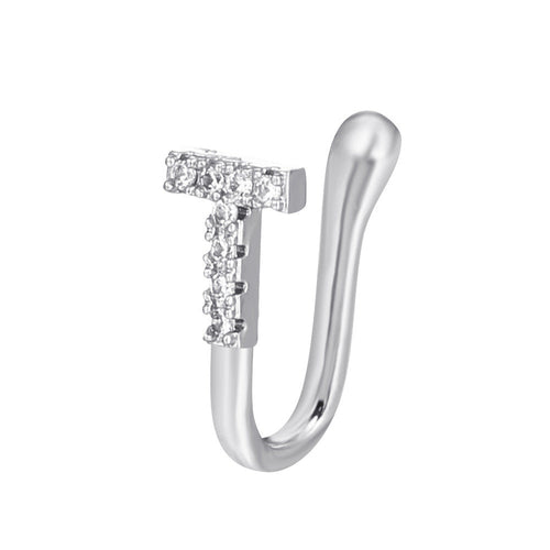 No Piercing Nose Pin Copper Inlaid Zircon Letter U Shape